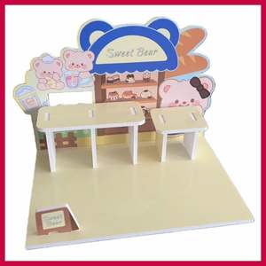 Support d'affichage en PVC tendance en forme de chevron pour figurines de jouets, cosmétiques, utilisation sur le bureau, fabriqué en Chine pour <span class=keywords><strong>les</strong></span> centres commerciaux et <span class=keywords><strong>les</strong></span> magasins spécialisés - Product Image 2
