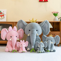 Boneka Gajah Kartun Zoe, Promo Terbatas, Abu-abu Pink, Boneka Hewan Isi Dakron, Gajah Kecil, Mainan Lembut