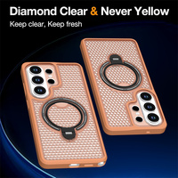 Étui de téléphone à dissipation thermique avec chargement magnétique sans fil pour Samsung S26 S25 S24 Ultra A08 A56 A37 A18, support 360° antichoc