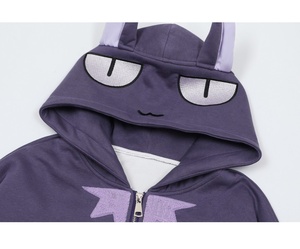 ZS invierno hombres mujeres gato oreja cola lindo sudaderas con capucha 400gsm algodón Sudadera con capucha pulóver Unisex diseño único bordado logotipo personalizado Sudadera con capucha - Product Image 3