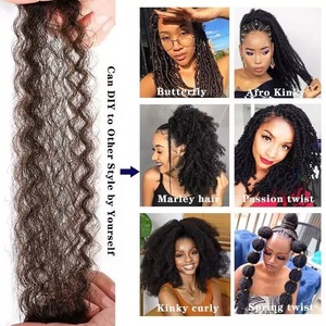 Extensions de tresses synthétiques pré-séparées Marley Twist <span class=keywords><strong>Meche</strong></span> 3X, style <span class=keywords><strong>Afro</strong></span> <span class=keywords><strong>Kinky</strong></span>, pour tresses Spring Twist et Cuban Twist - Product Image 4