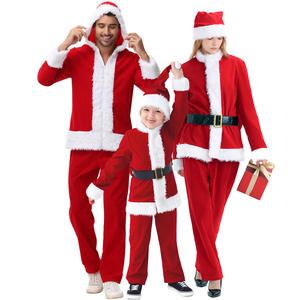 Nouvel arrivage de déguisement de noël famille père noël ensemble clause tenue de noël costume père noël tenue pour fête de noël cosplay - Product Image 1