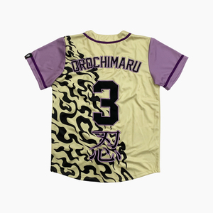 โอโรจิมารุอะนิเมะเสื้อเบสบอลผู้ชายฤดูร้อนเปลวไฟกราฟิกเสื้อแขนสั้นฮาราจูกุสตรีทแวร์ฮิปฮอปเสื้อลำลอง - Product Image 2