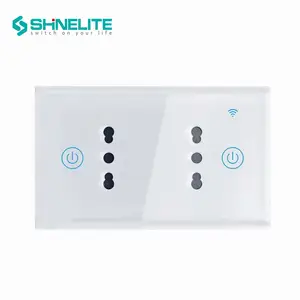 Soket WIFI ITALIA Soket Google Alexa Kontrol WIFI 3 Pin Soket Sakelar Pintar Italiano