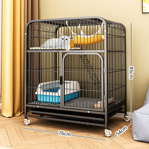 Rumah Kucing Logam Ukuran Besar yang Dapat Disesuaikan (OEM/ODM), Berbagai Model Kandang Kucing Indoor dengan Roda dan Baki - Product Image 3