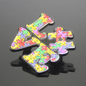 Productos de recuerdo de concientización sobre el autismo, broche para niños, regalos, piezas de rompecabezas esmaltados, Pin de solapa de amor, insignia, alfileres de autismo personalizados - Product Image 2