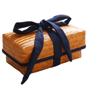 Caja de almacenamiento para juego de té de bambú hecha a mano con tapa, forma rectangular, origen Anji, organizador de escritorio, cesta de té de viaje, accesorio de fotografía - Product Image 5