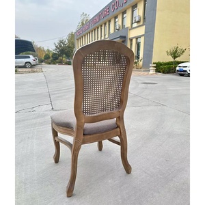 Sillas <span class=keywords><strong>Luis</strong></span> de Madera y Ratán con Respaldo de Lino para Eventos, Venta al por Mayor, Estilo Antiguo para Bodegas, Hoteles y Restaurantes - Product Image 3