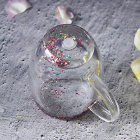 Mug en Verre à Café Double Paroi en Borosilicate Pré-Percé pour Bricolage Boule à Neige de Noël et Sable Mouvant