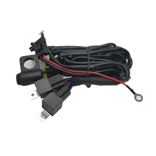 Motorcycle LED Fog Lamp Spot Light Relay Wiring Harness with Switch