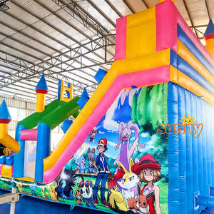 Grand château gonflable combiné pour enfants et adultes, usage commercial extérieur, avec toboggan gonflable pour fêtes - Product Image 4