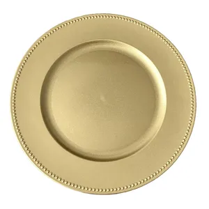 Plastic Gold Luxury Wedding Charger <b>Plates</b> - Elegant <b>Decorative</b> Tableware for Banquet & Reception (12 Inch Round, Set of 6/12) - Product Image 4