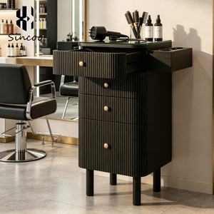 Custom Design Hair Salon Spa Storage Tool Popular Modern Design Wood <b>Trolley</b> Cart for Hairdressing for Beauty Salons - Product Image 1