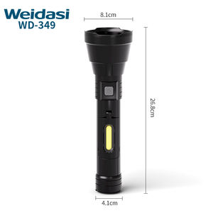 웨이다시 ABS 전자 디스플레이 충전식 휴대용 방수 토치 라이트 장거리 강력 LED 손전등 - Product Image 3