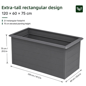 SEEYES Custom Gray Rectangular Galvanized Metal <b>Planter</b> Box Outdoor Large Flower Pot Commercial Garden Factory - Product Image 3