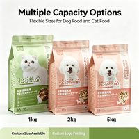 Sacs à fond plat pour aliments pour animaux de compagnie OEM ODM, logo personnalisé, pochette autoportante avec fenêtre transparente pour l'emballage d'aliments pour chiens et chats