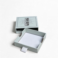 Mini boîte à bijoux pour bagues, boucles d'oreilles, colliers, en carton rigide, avec couvercle coulissant, emballage cadeau, boutique, biodégradable