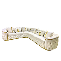 Nouveau canapé sectionnel en tissu de style américain luxueux et moderne avec design capitonné, mobilier de salon simple et luxueux