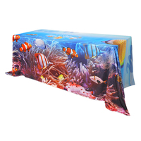 Nappe de table personnalisée en couleur imprimée par sublimation extensible de haute qualité Couverture de table d'affichage de 4 pieds 6 pieds 8 pieds pour salons professionnels