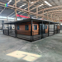 Casa Prefabricada Expandible de Doble Ala Directo de Fábrica, Villa Expandible con Balcón Envolvente y Toldo para Lluvia para Resorts y B&B