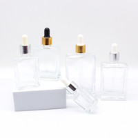 Botol tetes kaca persegi 15ml 30ml 50ml 100ml untuk kemasan minyak esensial/perawatan kulit/botol Serum kaca persegi