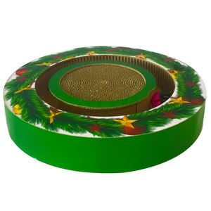 Tempat tidur kucing menggaruk tempat tidur dengan bola plastik interaktif daur ulang kepadatan tinggi karton bergelombang - Product Image 2