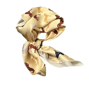 Bandana Quadrata in Poliestere con Motivo Pony Classico, Stampa Digitale, Foulard Decorativo Casual per Pendolari, Accessorio per Viaggi d'Affari, Abbinabile alla <span class=keywords><strong>Borsa</strong></span> - Product Image 1