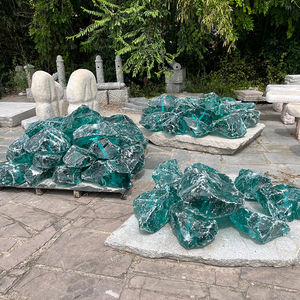 Tukis de roches de pépites de verre concassé recyclé bleu océan profond pour la décoration extérieure - Product Image 5