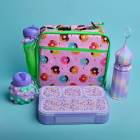 Emballage personnalisé pour enfants, boîte à déjeuner étanche, bouteille d'eau pour enfants, ensemble de bento avec sac à lunch isolé pour l'école