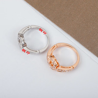 Bague en cuivre personnalisée d'usine, exquise, pour couples, sertie de diamants, bague entièrement sertie de diamants, bague pour l'index