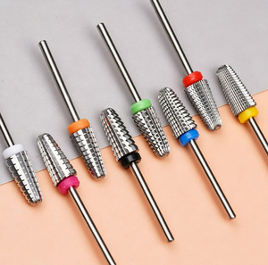 Embouts de ponceuse à ongles en carbure de tungstène argenté 5 en 1 pour manucure et nettoyage des cuticules, modèle Remove Gel Volcano Bit - Product Image 2