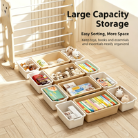 Étagère de rangement pour jouets d'enfants Ours et Chat, sur pied, multi-niveaux, organisateur de jouets pour bébés, boîte de tri simple pour la maison