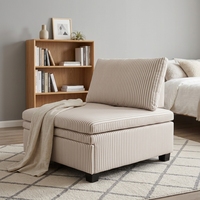 Modernes Mini-Freizeitsofa Einzelsitzer Stoff-Schlafsofa mit Matratze Klappbares Büro-Apartment Ausklappbares Schlafsofa