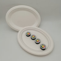 Assiettes à dessert en papier 100% compostables, en bagasse naturelle, biodégradables, écologiques, en canne à sucre, jetables