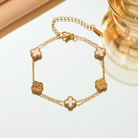 Bracelet carré mini 9 mm en acier inoxydable plaqué or avec zircon incrusté, élégant, pour femme, vente en gros