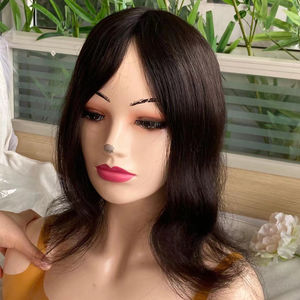 6 "X 6" Clips en monofilamento Corona <span class=keywords><strong>de</strong></span> <span class=keywords><strong>pelo</strong></span> Toppers Cabello humano recto Wiglets <span class=keywords><strong>Postizos</strong></span> para la pérdida <span class=keywords><strong>de</strong></span> cabello - Product Image 1