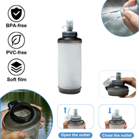Bouteille d'eau souple en TPU ergonomique et durable de 500 ml, professionnelle pour le fitness et la gym, design anti-éclaboussures, étanche et écologique