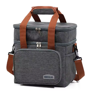 Double-Layer Thermal <b>Insulated</b> Oxford Tote Bag with Zipper Closure for Outdoor Camping Picnic Use Waterproof Food Storage - Product Image 6
