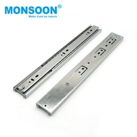 Rail de tiroir télescopique à fermeture douce robuste de 45 mm, triple pliage, extension complète, montage latéral, roulement à billes pour entrepôt
