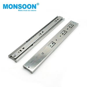 Ağır 45mm yumuşak yakın teleskopik çekmece kılavuz rayı üçlü kat tam uzatma yan monte rulman Modern mutfak - Product Image 3