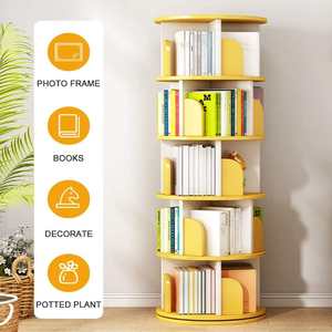 Bibliothèque moderne en bois blanc Meubles de bibliothèque <span class=keywords><strong>d</strong></span>'affichage <span class=keywords><strong>d</strong></span>'<span class=keywords><strong>angle</strong></span> récupérés rotatifs en bois MDF - Product Image 4