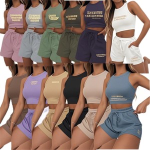 Hitam Inseam wanita pengendara sepeda motor bisbol kasual olahraga Jersey basket 2 Set keringat kustom Gym celana pendek musim panas dua potong Set pendek - Product Image 1