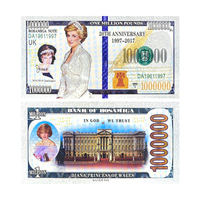 20 ° aniversario Diana Princess UK Bank Note Plastic Gold Silver Plated Banknote