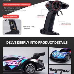 SJY-Q170 Mini Coche de Carreras Eléctrico RC, Control Remoto de 2.4Ghz, Juguete de Alta Velocidad, Coche Deportivo de Derrape con Luces LED - Product Image 6