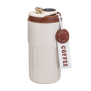 Gobelet isotherme intelligent 450 ml avec affichage de la température, en acier inoxydable, avec cordon en tissu, portable, pour les voyages - Product Image 6