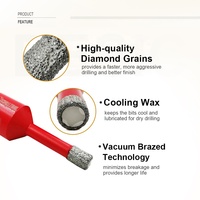 Broca de diamante soldada al vacío de 6-125 mm, herramientas de perforación, broca de diamante para granito y mármol con rosca M14, sierra perforadora