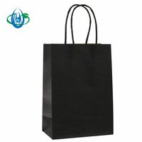 Sacs en papier kraft noir écologiques et recyclables avec poignée Flexiloop, personnalisables avec logo, pour vente en gros, restauration rapide et chaussettes