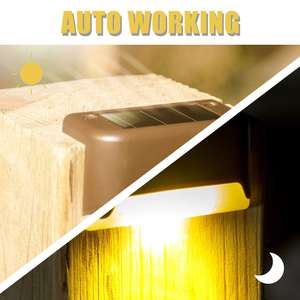 Водонепроницаемые садовые светильники для забора на солнечной батарее Уличные светодиодные ступени для террасы - Product Image 5