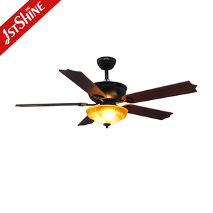 พัดลมเพดาน Stshine แบบดั้งเดิม,ไฟพัดลมเพดานรีโมตดีไซน์โบราณใบมีด MDF 5ใบ - Product Image 1