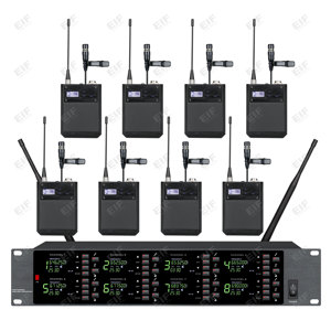 Sistema de Micrófono Inalámbrico Lavalier de 8 Canales 640-690mhz, Sistema de Micrófono UHF de Alto Rendimiento para Estudio Vocal - Product Image 3